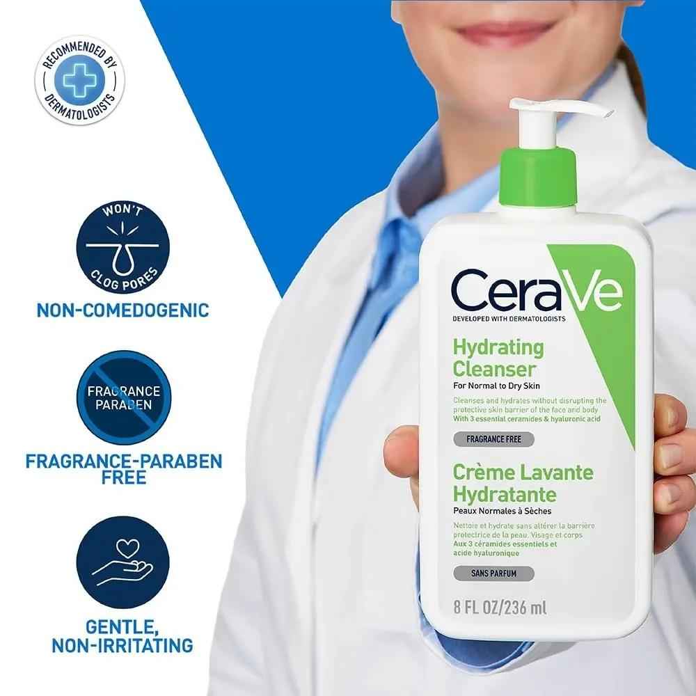Cerave Hydrating Facial Cleanser for Dry Skin - Gentle, Non-Foaming Formula