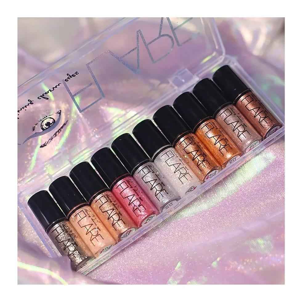 15 Pcs Multicolor Glitter Eyeshadow Kit - Glossy Texture for Stunning Looks