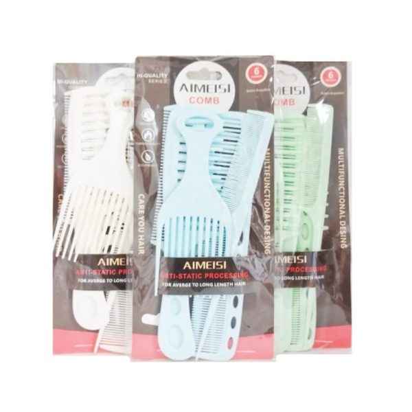 Aimeisi 6 Pcs Hair Comb Set – Durable Styling Combs for Medium & Long Hair