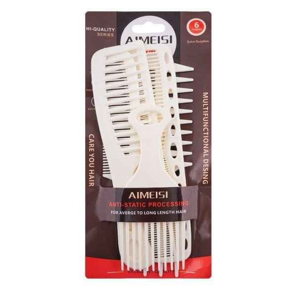 Aimeisi 6 Pcs Hair Comb Set – Durable Styling Combs for Medium & Long Hair
