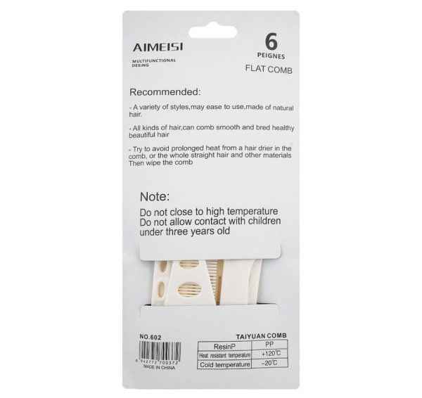 Aimeisi 6 Pcs Hair Comb Set – Durable Styling Combs for Medium & Long Hair