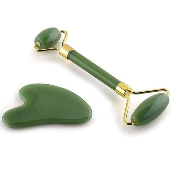 Marble Jade Roller & Ice Roller Combo Pack | 3-in-1 Facial Massager & Derma Roller