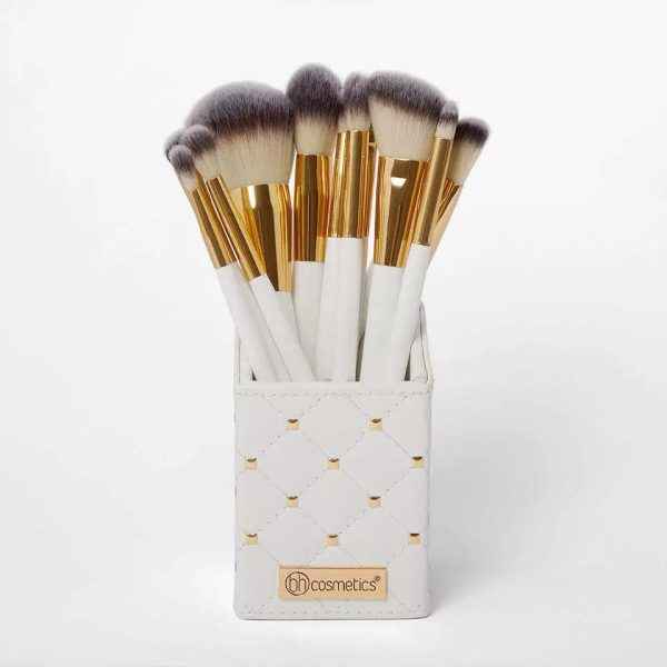 Cosmetics Elegance Brush Set – Studded White Makeup Brushes Kit