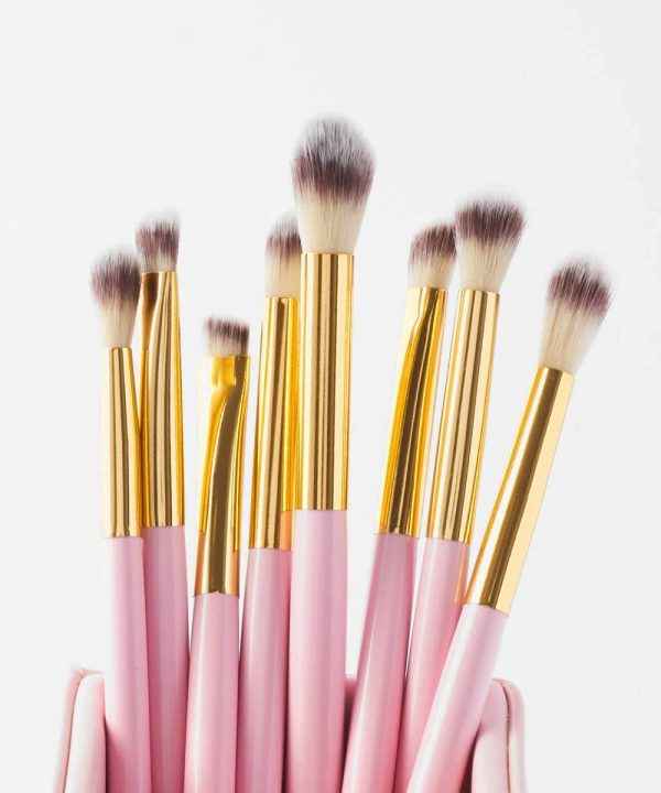 Cosmetics Elegance Brush Set – Studded White Makeup Brushes Kit